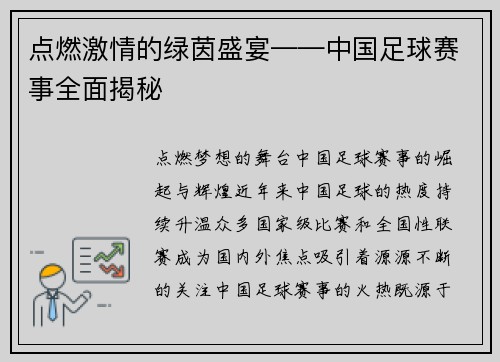 点燃激情的绿茵盛宴——中国足球赛事全面揭秘